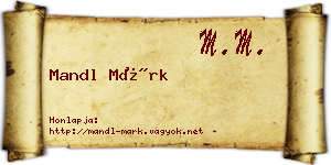 Mandl Márk névjegykártya